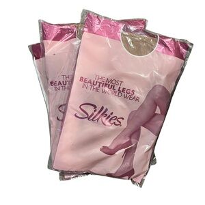 NEW Silkies Ultra Control Top Style 030501 Queen/XL Nude Pantyhose - Lot of 3
